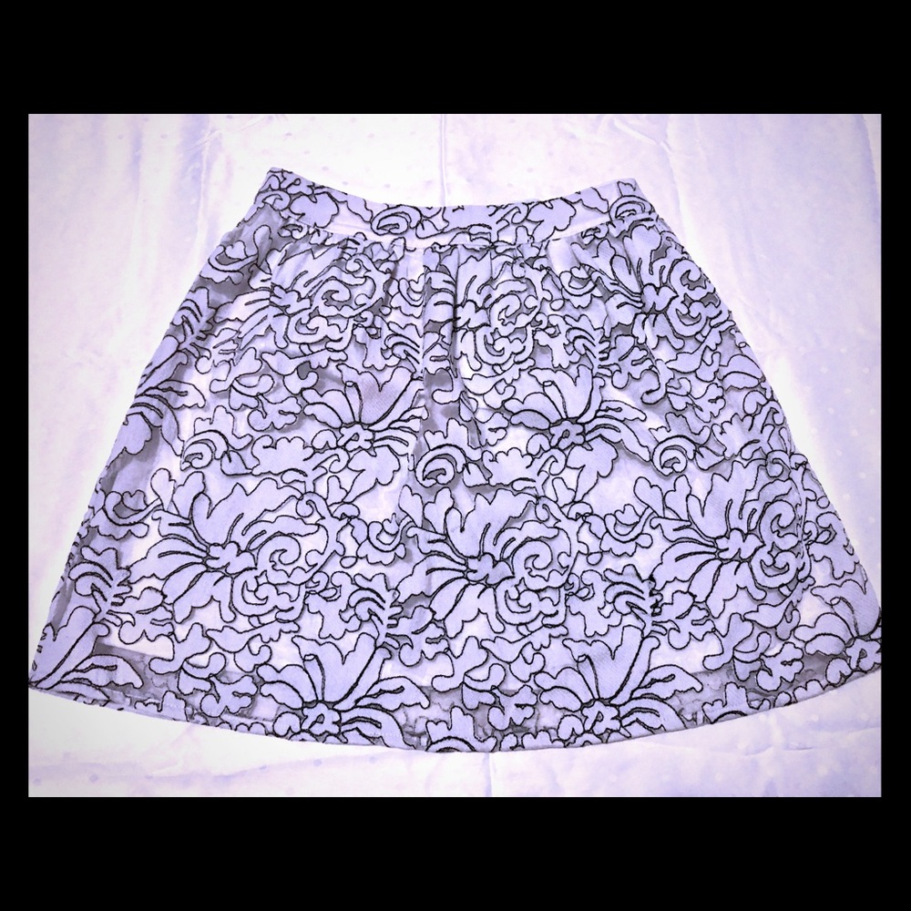 white floral laced skirt